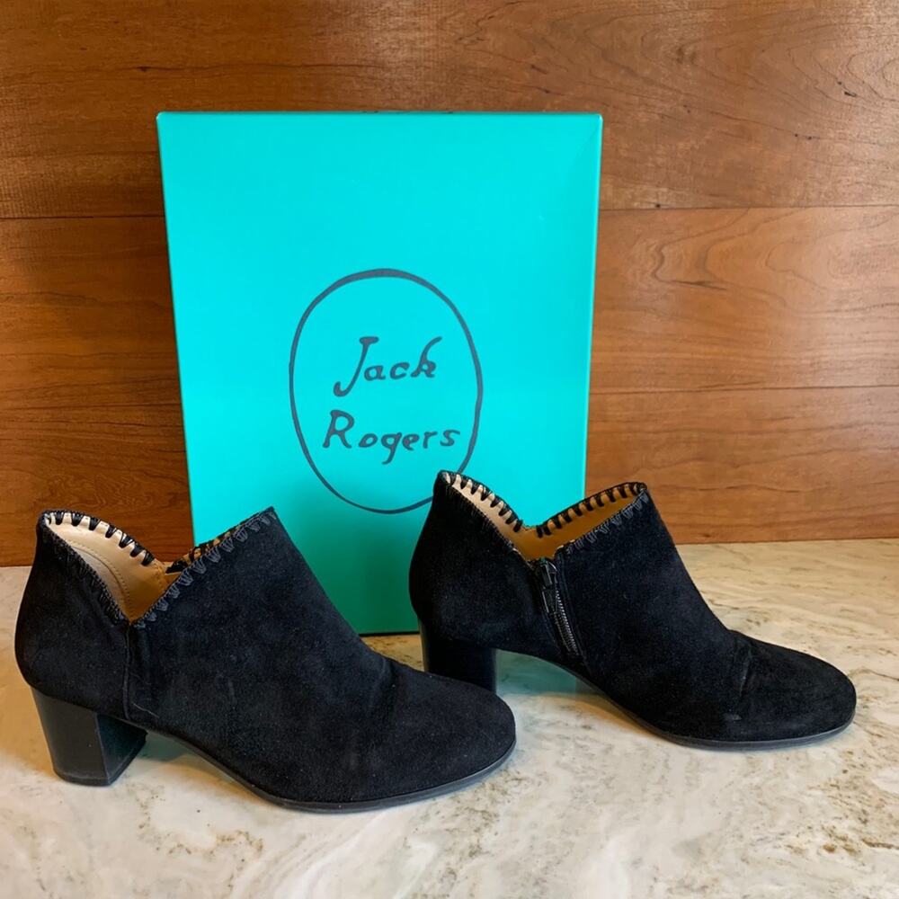 Jack Rogers Marlow Whipstitch Suede ankle boots 6.5